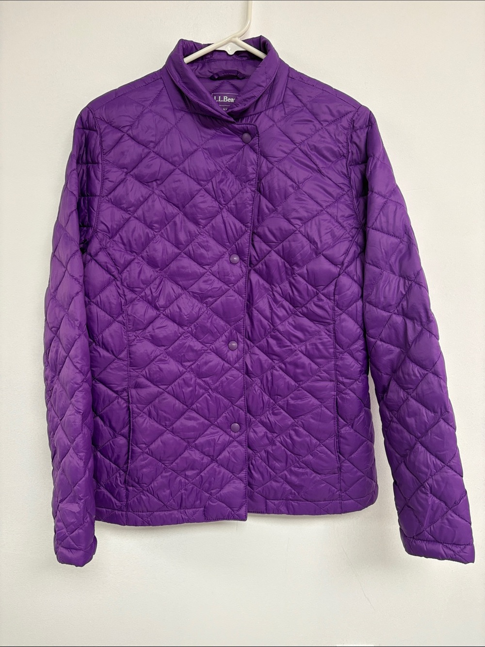 L.L.Bean Women’s Medium Purple Quilted Snap Front Jacket
